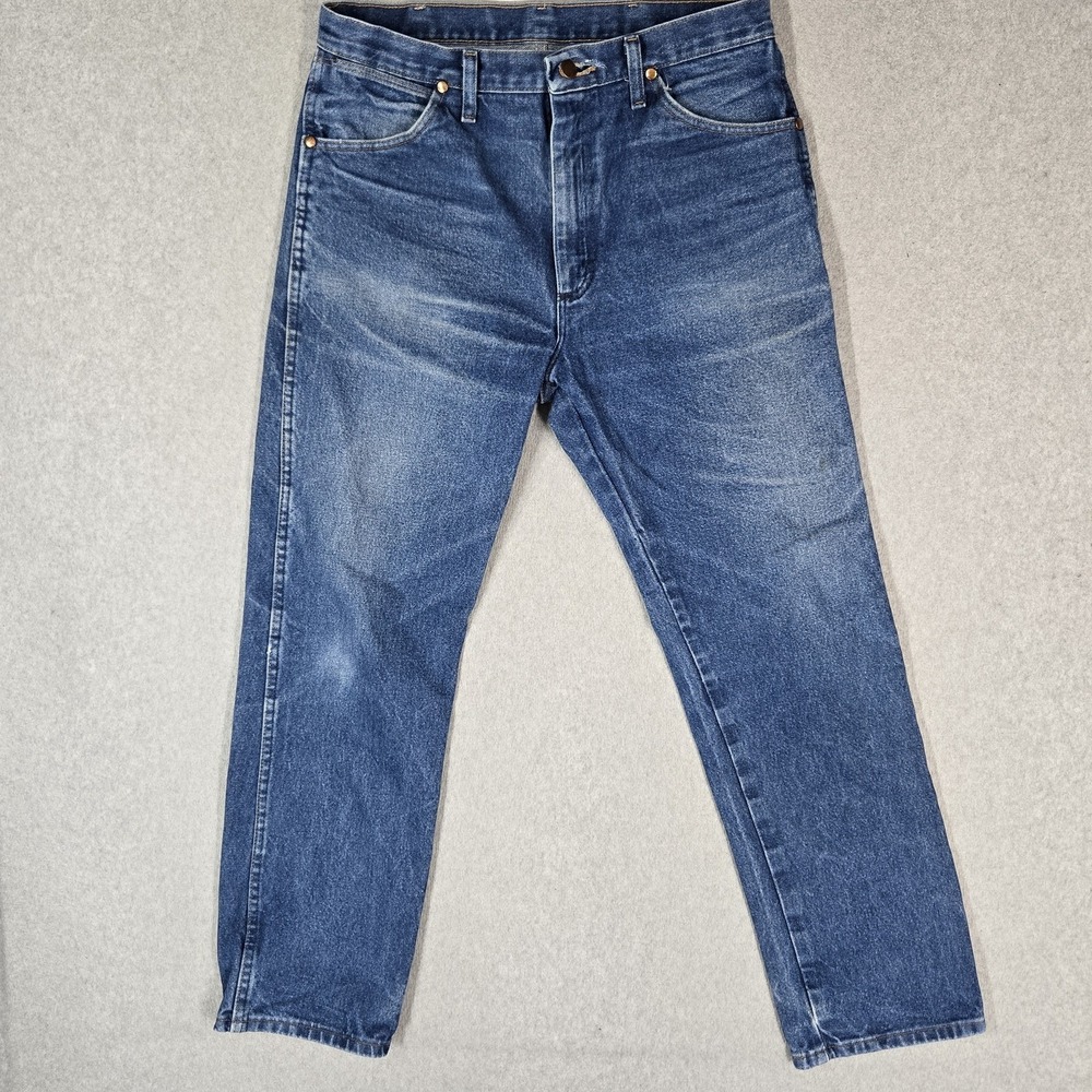 Wrangler Men Jeans 34X32 Blue Denim 13MWZ Cowboy Cut Original Fit 30" Inseam